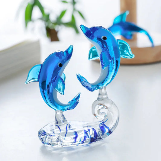 Modern Glass Collectible Dolphin Figurine - Various Styles