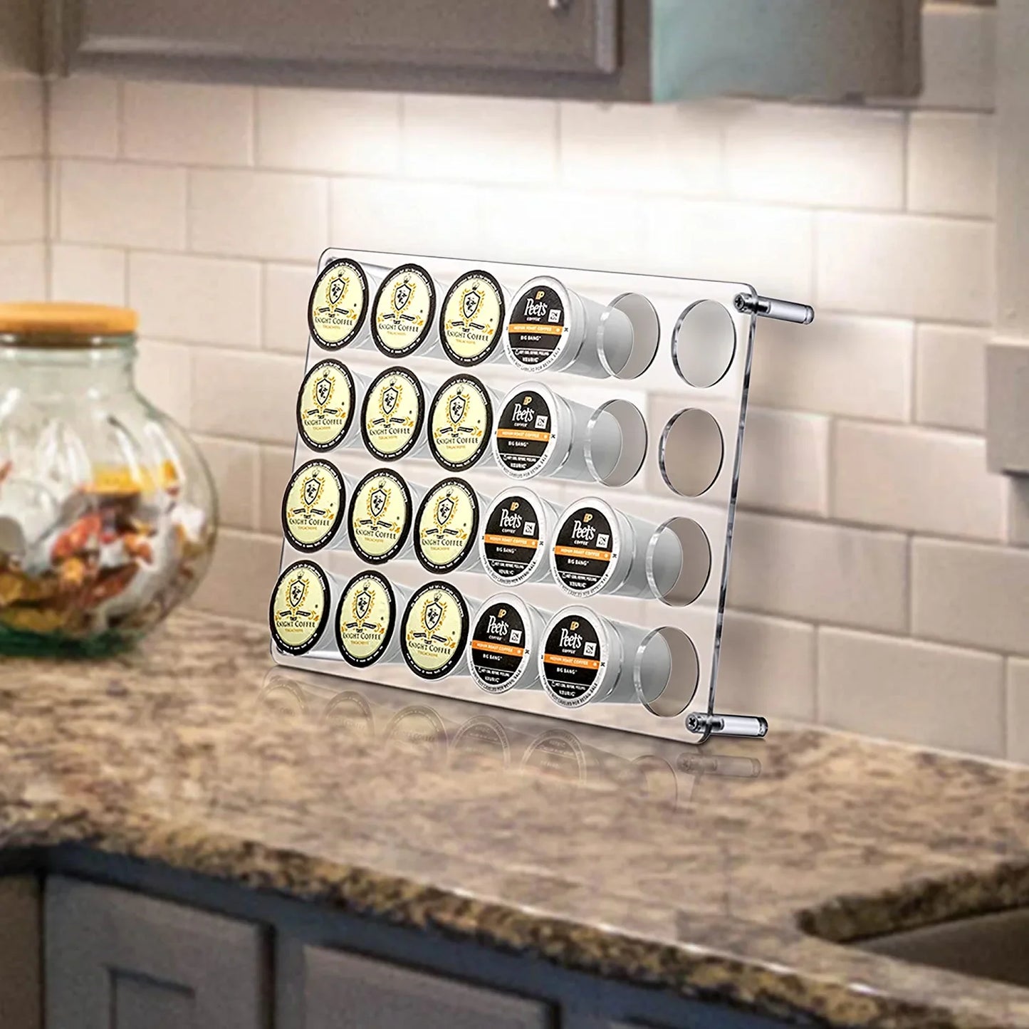 2-Pack 24-Slot Flat Acrylic Coffee Pod Holder, for Keurig K-Cups