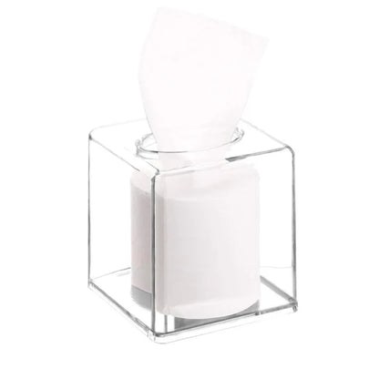 Creative Clear Square Acrylic Tissue Box Napkin Holder Desktop Acrylic Paper Towel Dispenser Tissue Box For Toilet Restaurant