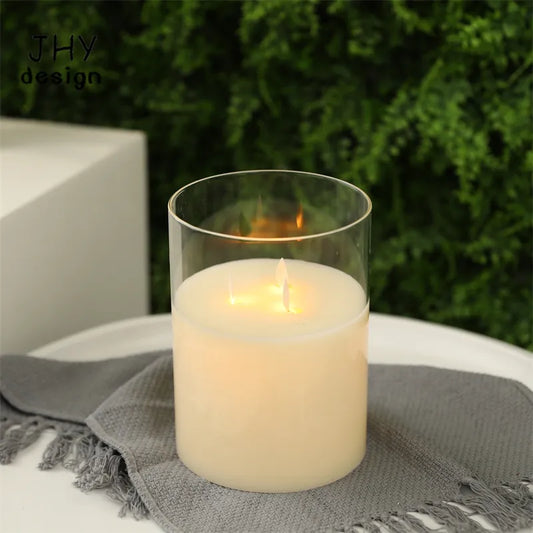 Flameless Battery Operated Flickering (Moving Wick) Candles with 6-Hour Timer Feature and Real Wax