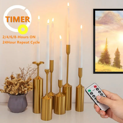 Tall Taper, LED Flameless. Flickering Electric Candle,  with Timer/Remote Control  - 28CM / 11.24"