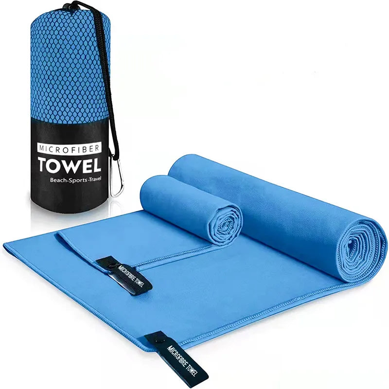 Quick-Drying Microfiber Towel with carrying pouch - Body or Hand Size