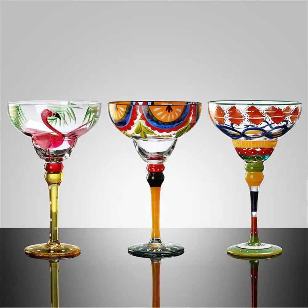 Creative  Handmade Colorful Cocktail Glasses -  Margarita, Wine, Martini Glasses