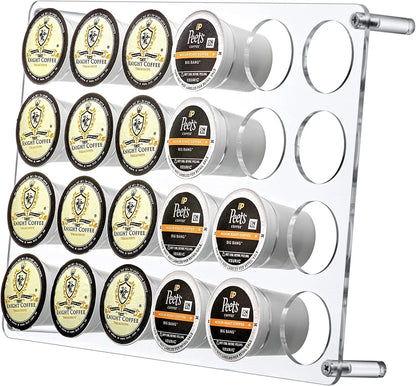 2-Pack 24-Slot Flat Acrylic Coffee Pod Holder, for Keurig K-Cups