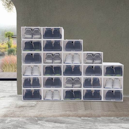 Plastic White Stackable Shoe Organizer or Storage Cabinet  20/24Pcs