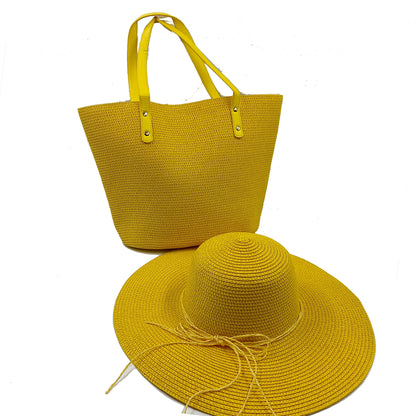 Straw Hat and Beach Bag