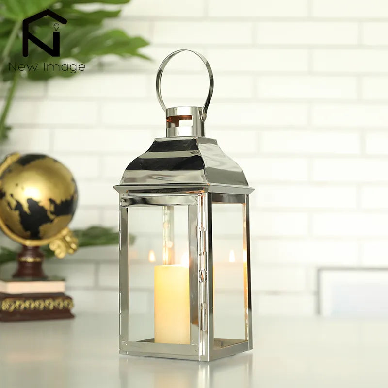 Stainless Steel Hanging Glass Lanterns Indoor Outdoor