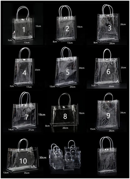 Transparent Soft PVC Gift Tote Bags with Handle